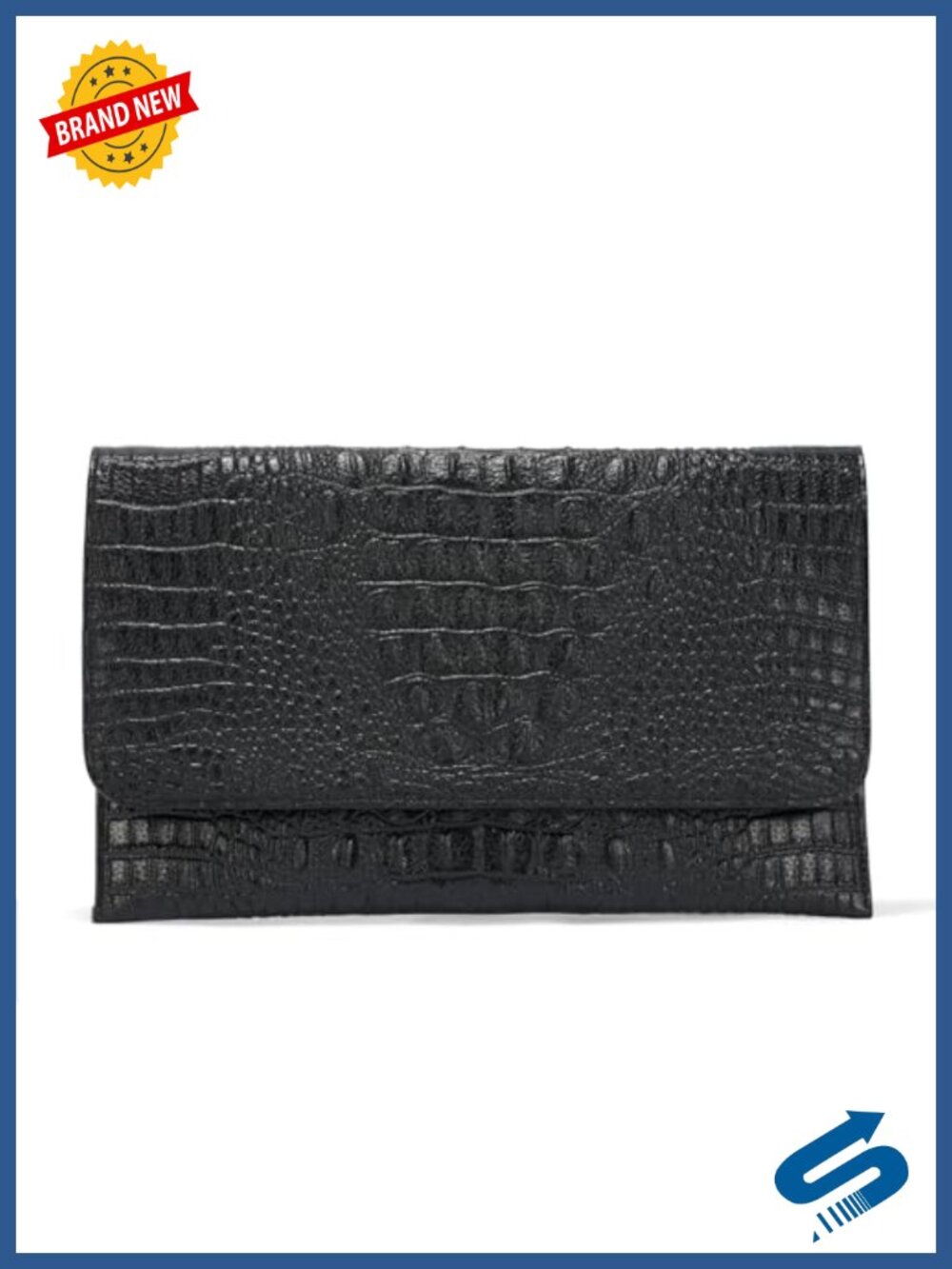 PU Leather Crocodile Pattern Wristlet Clutch Crossbody Bag for Weddings